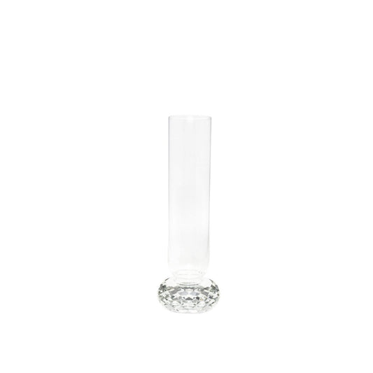 Vase foot diamond in glass 10x10x29.5cm