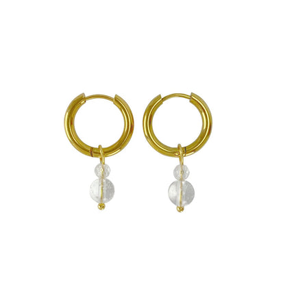 Earrings Rock Crystal - Gold