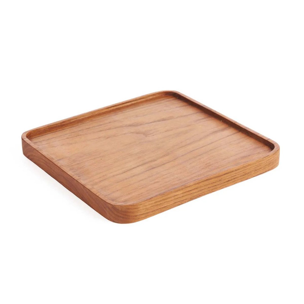 The Teak Square Plate - Natural - M
