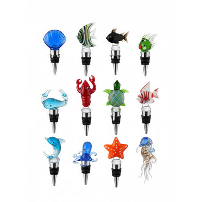 Sea theme bottle caps - set of 12