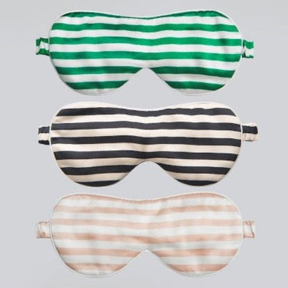 100% Silk Sleep Mask-Strips n Checkboard Patterns-Oversize