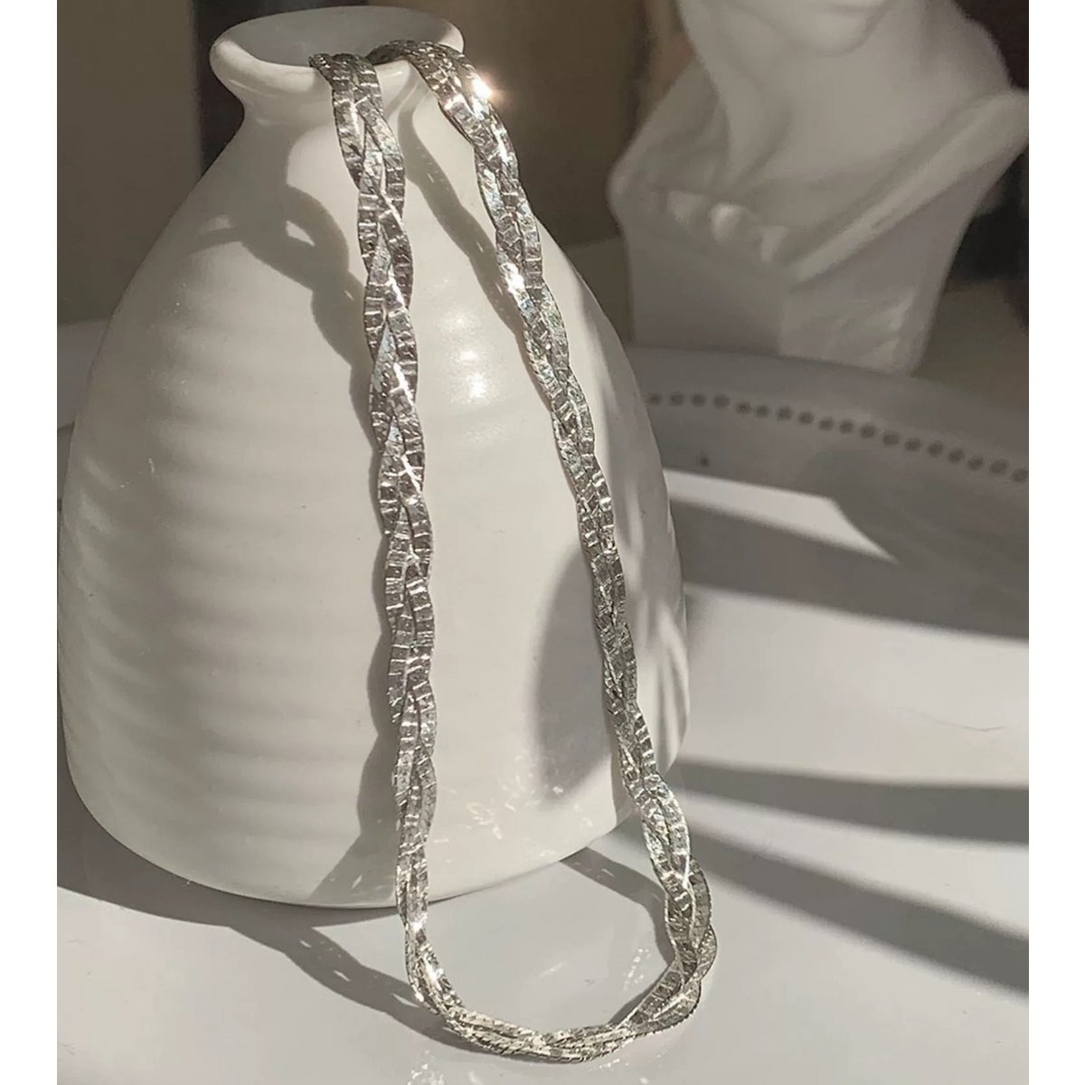 Sterling silver Braided Herringbone chain