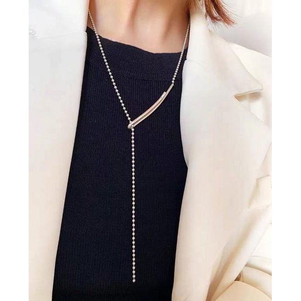 Minimalist Longline Ball Chain Necklace