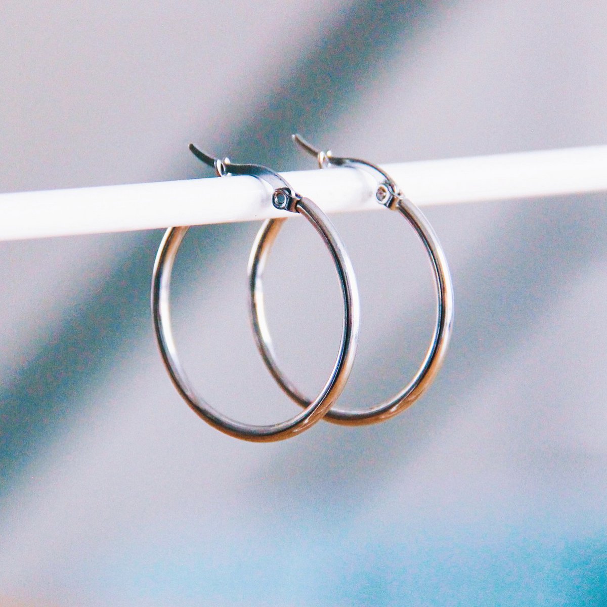 Stainless steel creole 30mm "basic" - silver