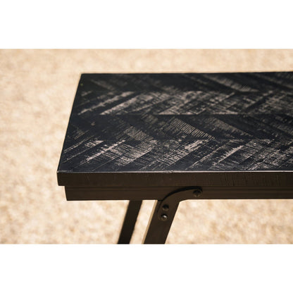 The Herringbone High Table - Black - 140cm