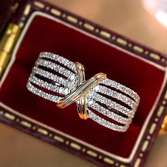 Luxurious Cross Line Eternity Ring