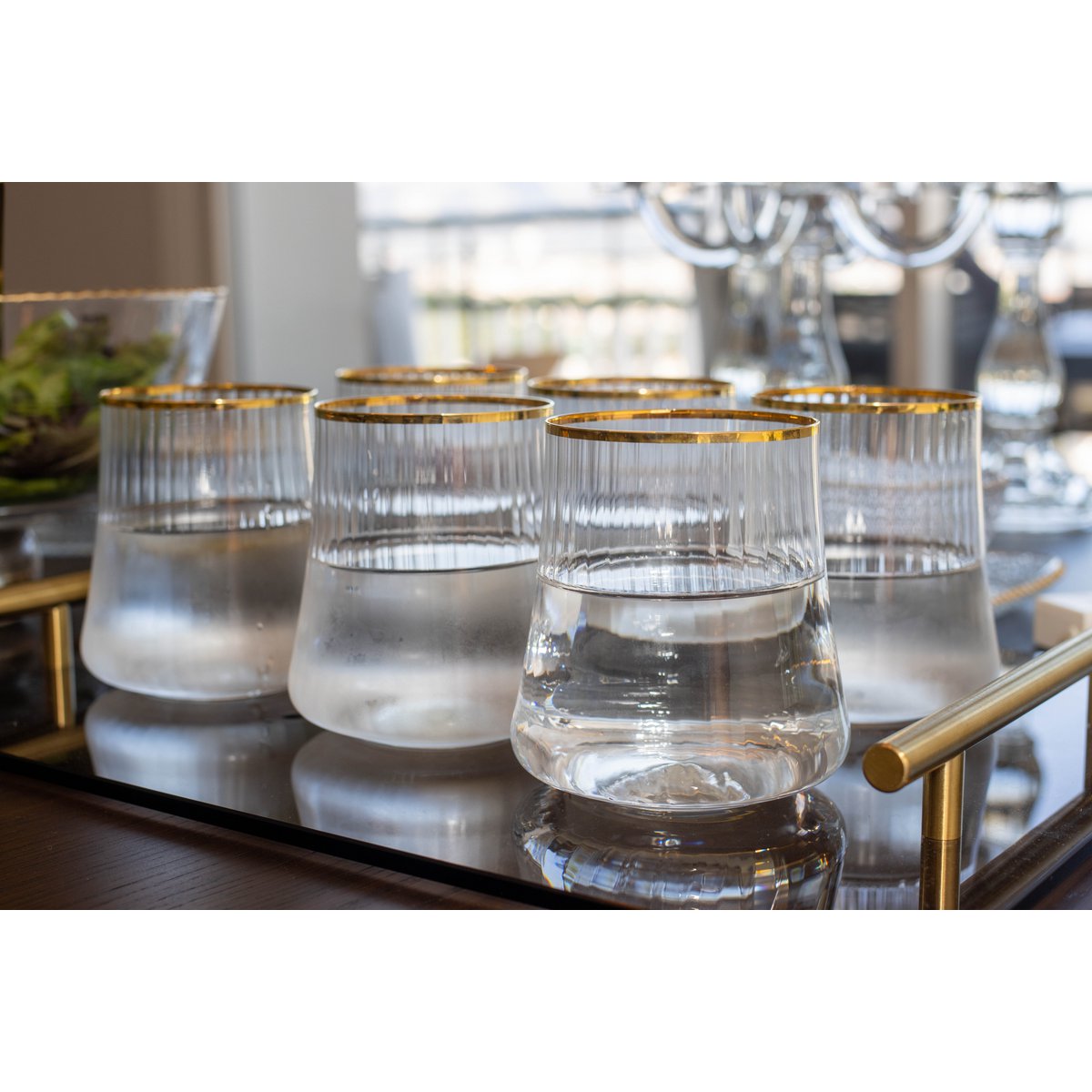 350ml gilded edge glasses - Lot of 6