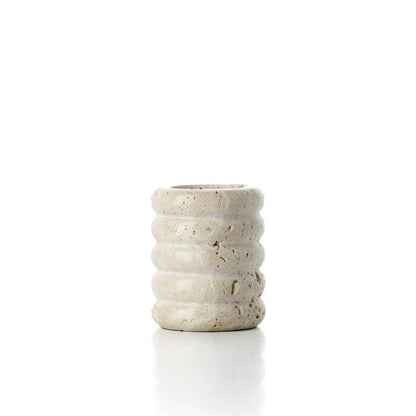 The Travertine Ripple T-Light Holder - Beige - S