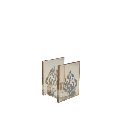 White flame amber candle holder