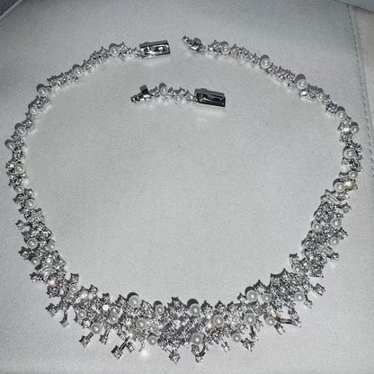 Bridal Shining Star Necklace & Earrings Set