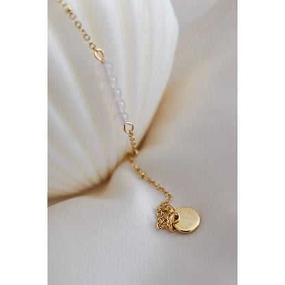 Milk Agate Bracelet - Gold