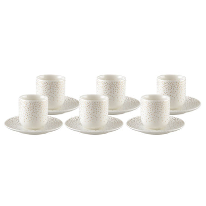 SET 6 COFFEE CUPS 90ML PLUMETIS DORE