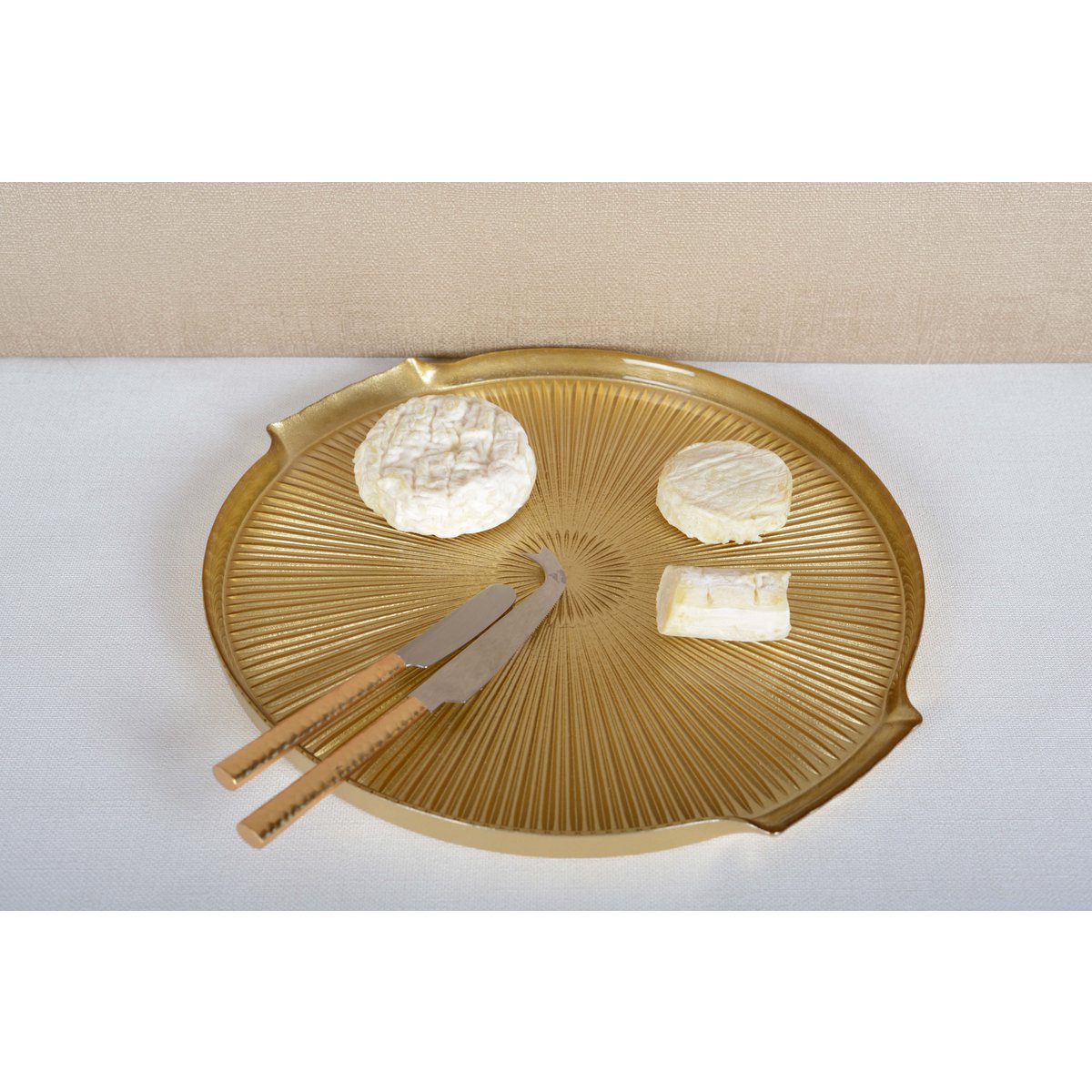 GOLDEN GLASS CHEESE PLATTER 30X28X2CM