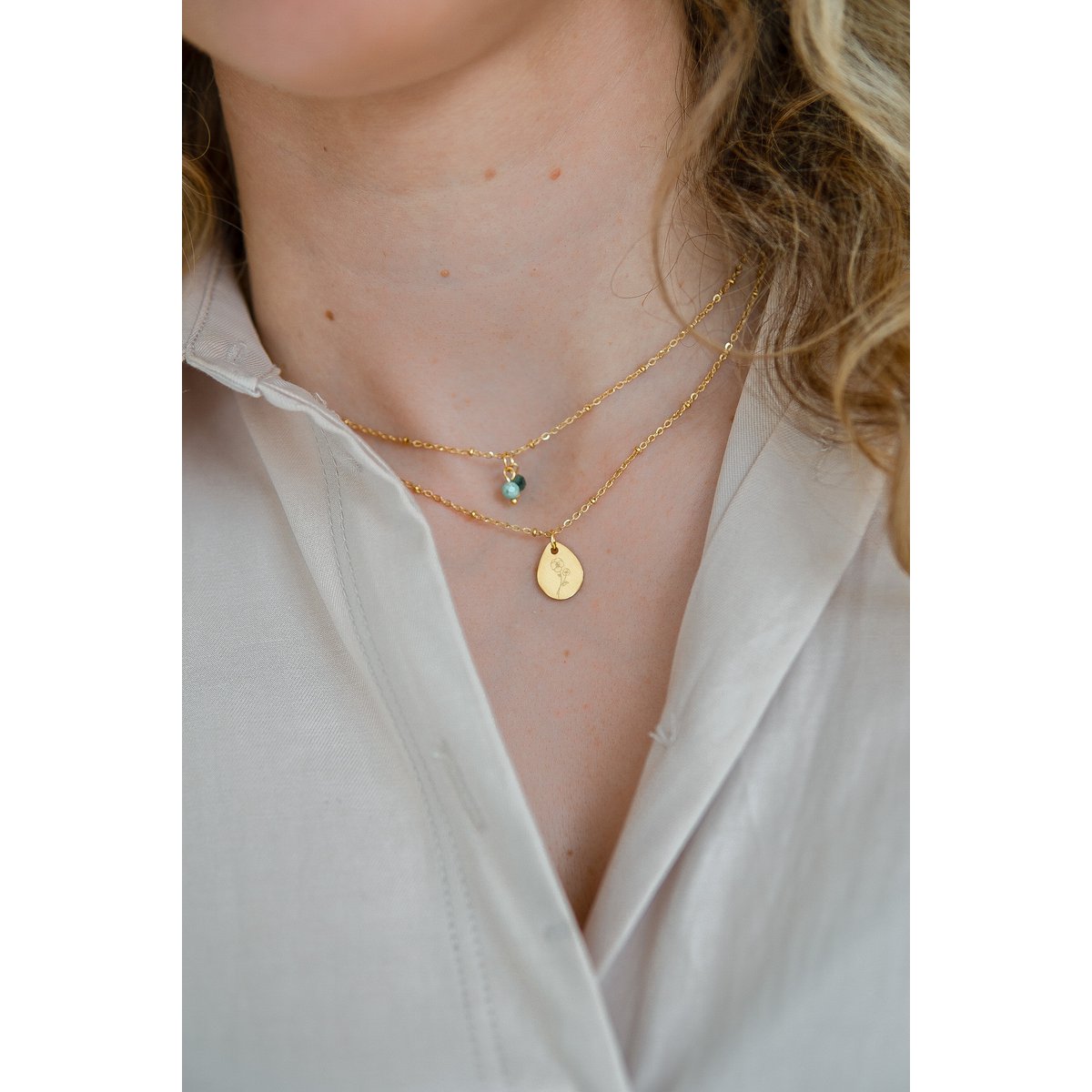 Golden Birth Flower Necklace (can be ordered per month)