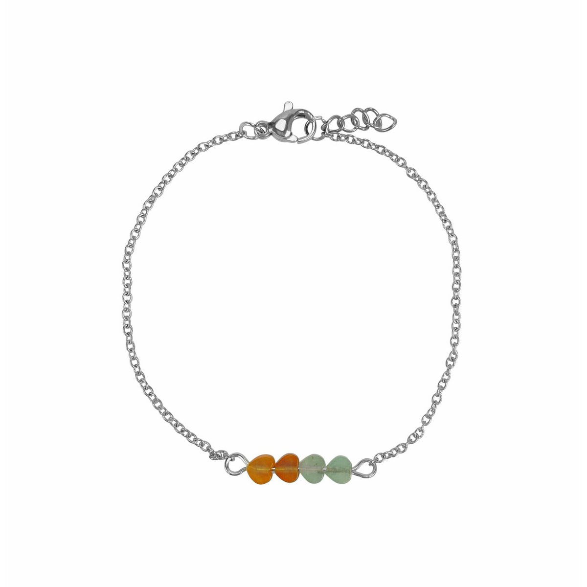 Bracelet Aventurine Hearts - Silver