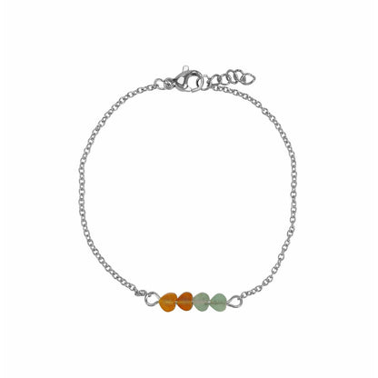 Bracelet Aventurine Hearts - Silver