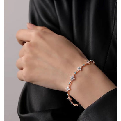 Turquoise Clover Sparkle Bracelet