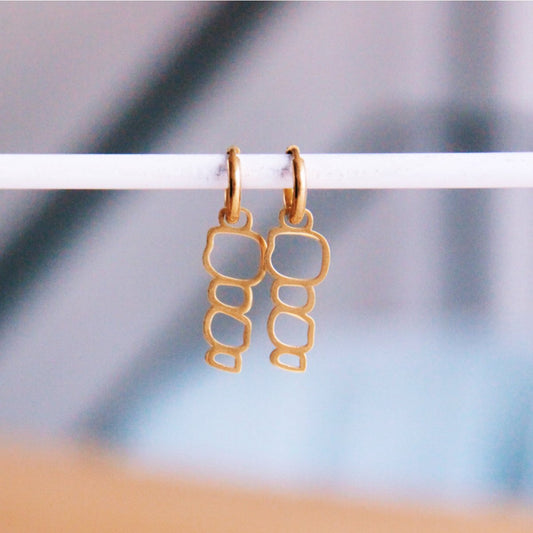 Stainless steel hoop earrings 'squares'