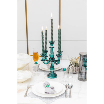 CHANDELIER 5 FEUX TURQUOISE H35CM