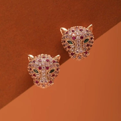 Luxury Leopard Gold Plated Stud Earrings