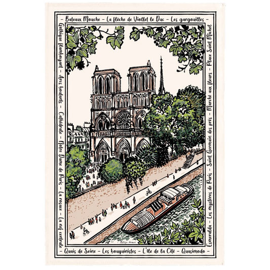 Notre Dame Tea Towel Ecru 48 x 72
