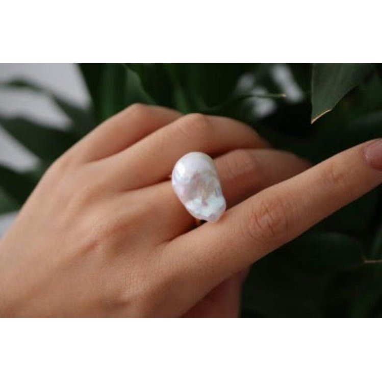 Chunky Large Baroque Pearl Rings-Adjustable