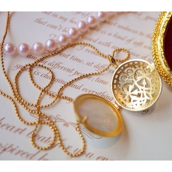 MOP Round Sachet-Openable Locket Necklace