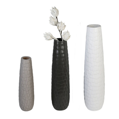 Ceramic vase "Brick" dark gray matt