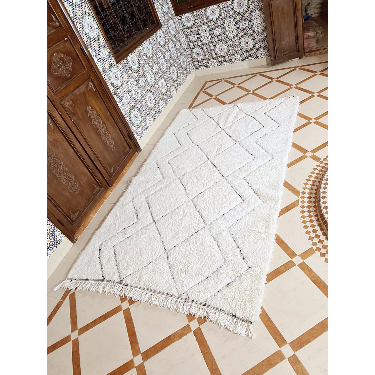 Berber rug Beni Ouarain pure wool 160 x 250 cm