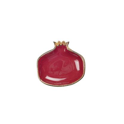 RED POMEGRANATE CUP WITH GOLDEN EDGES 11X11X1.5CM