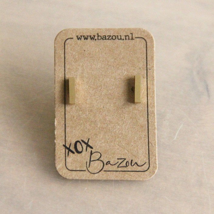 OS402 - Tbar stainless steel ear stud - gold