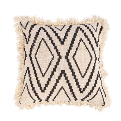 The Sahara Diamond Cushion Cover - Natural Black