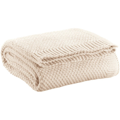 Recycled knitted blanket Danilo Ivory 130 x 160