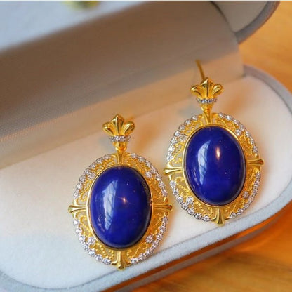 Renaissance Lapis Lazuli Pendant Earrings