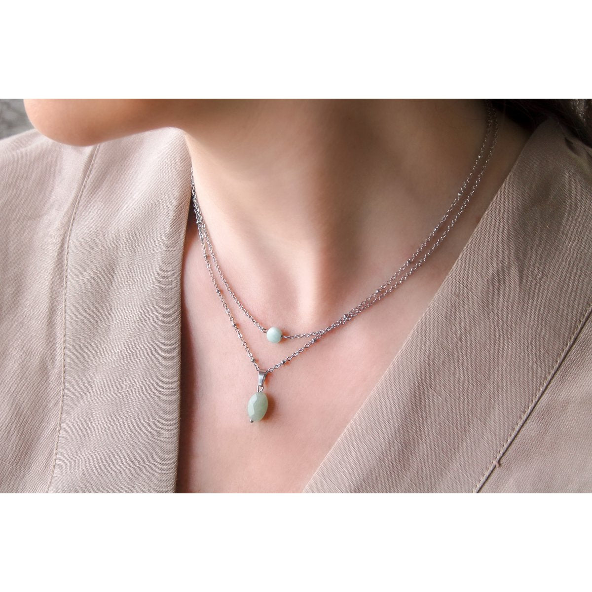 Necklace Amazonite - Silver