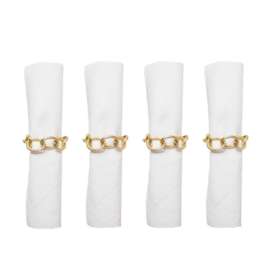 Lot of 4 round of gilded chain towel