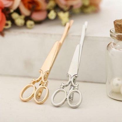 Unique design scissor metal hair barrettes