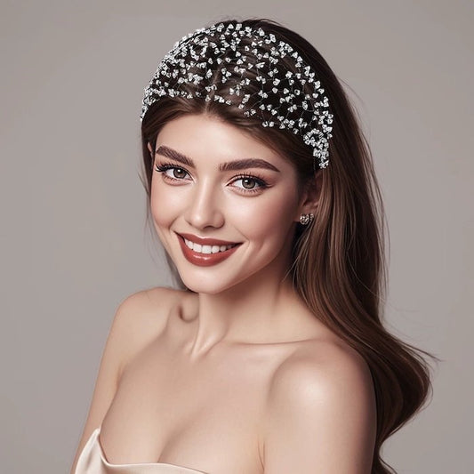 Luxurious Knitted Crystal Hairnet