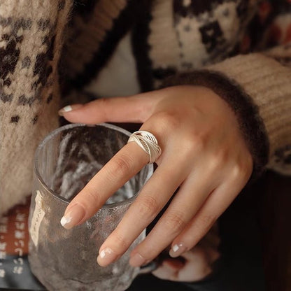 Sterling Silver Knotted Net Rings