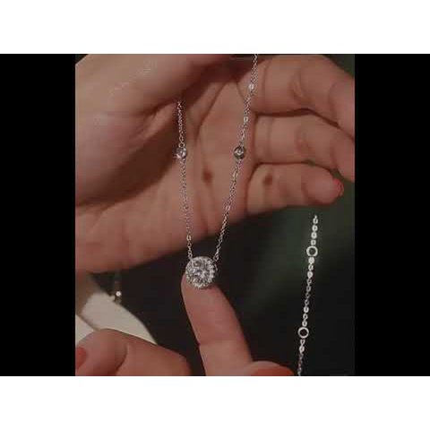 Star Halo Moissanite Necklace