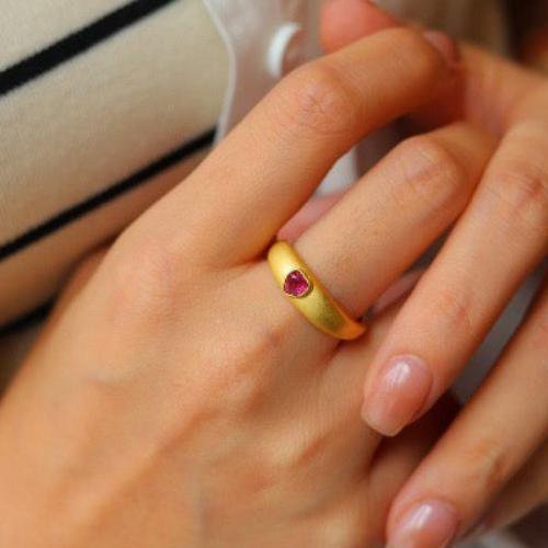 Classic Pink Tourmaline Heart Ring