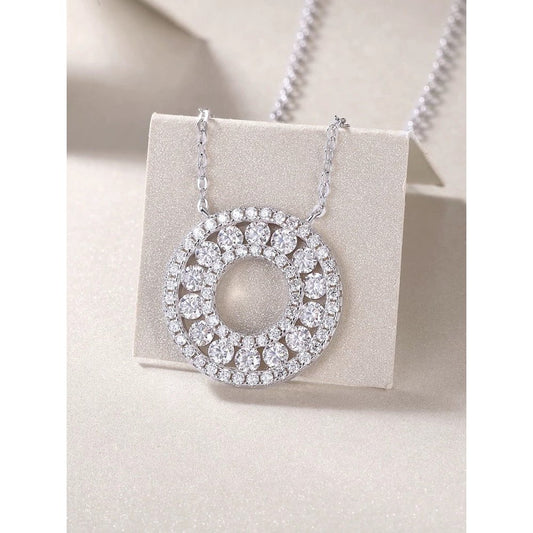 Radiant Orbit Moissanite Circle Necklace