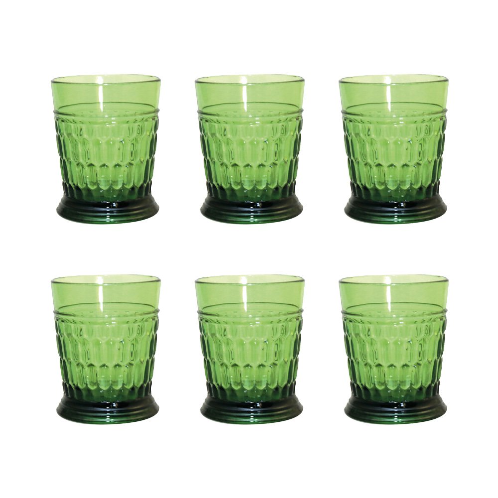 Acrylic green water glasses - Lot of 6