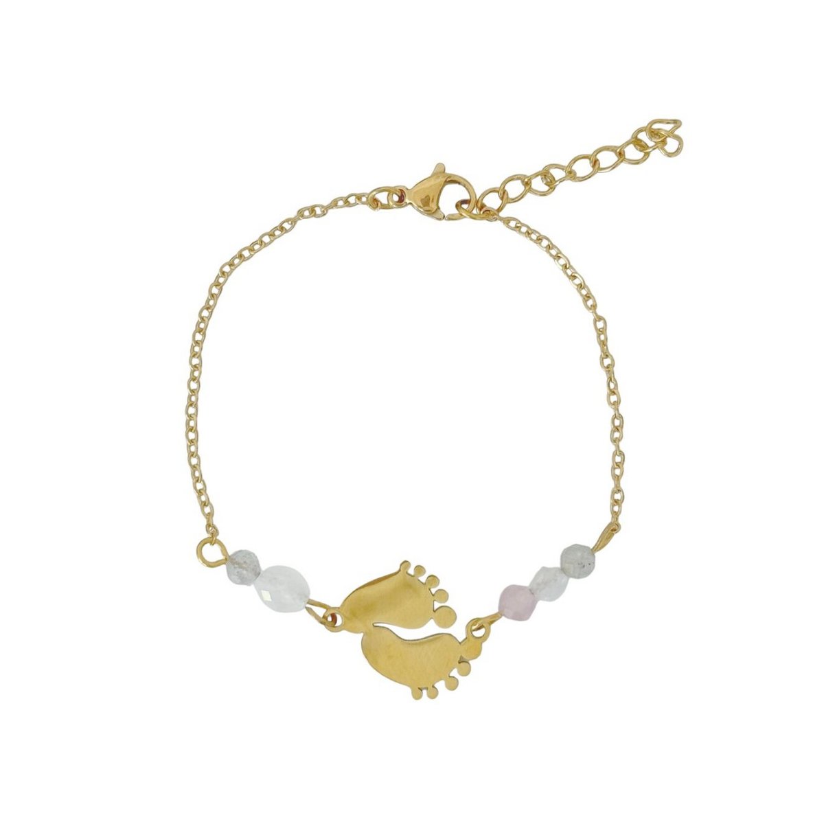 Baby Feet Loving Beginning Bracelet - Gold