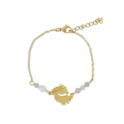Baby Feet Loving Beginning Bracelet - Gold