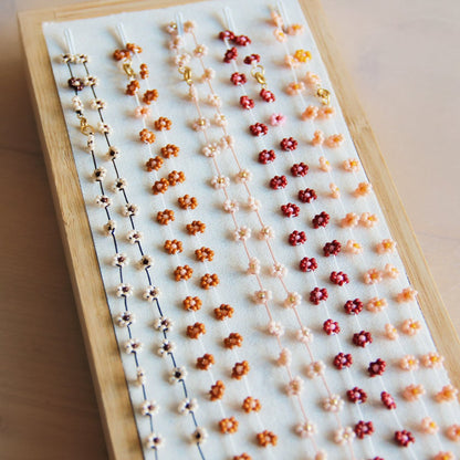 Daisy flower  necklace - nude/gold - FI100