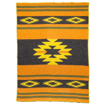 Wool Throw Blanket CARPATHIAN - yellow