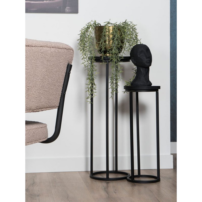 Plant tables Sam Rond - Set of 3 - Black Mango wood