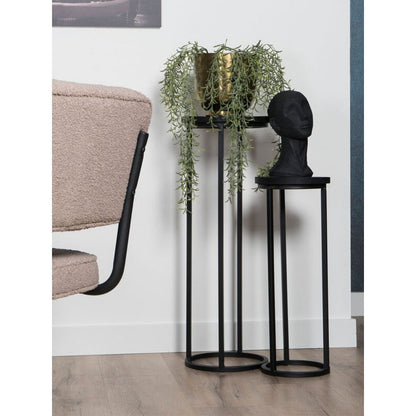 Plant tables Sam Rond - Set of 3 - Black Mango wood