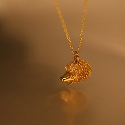 Hérisson - Gold hedgehog necklace